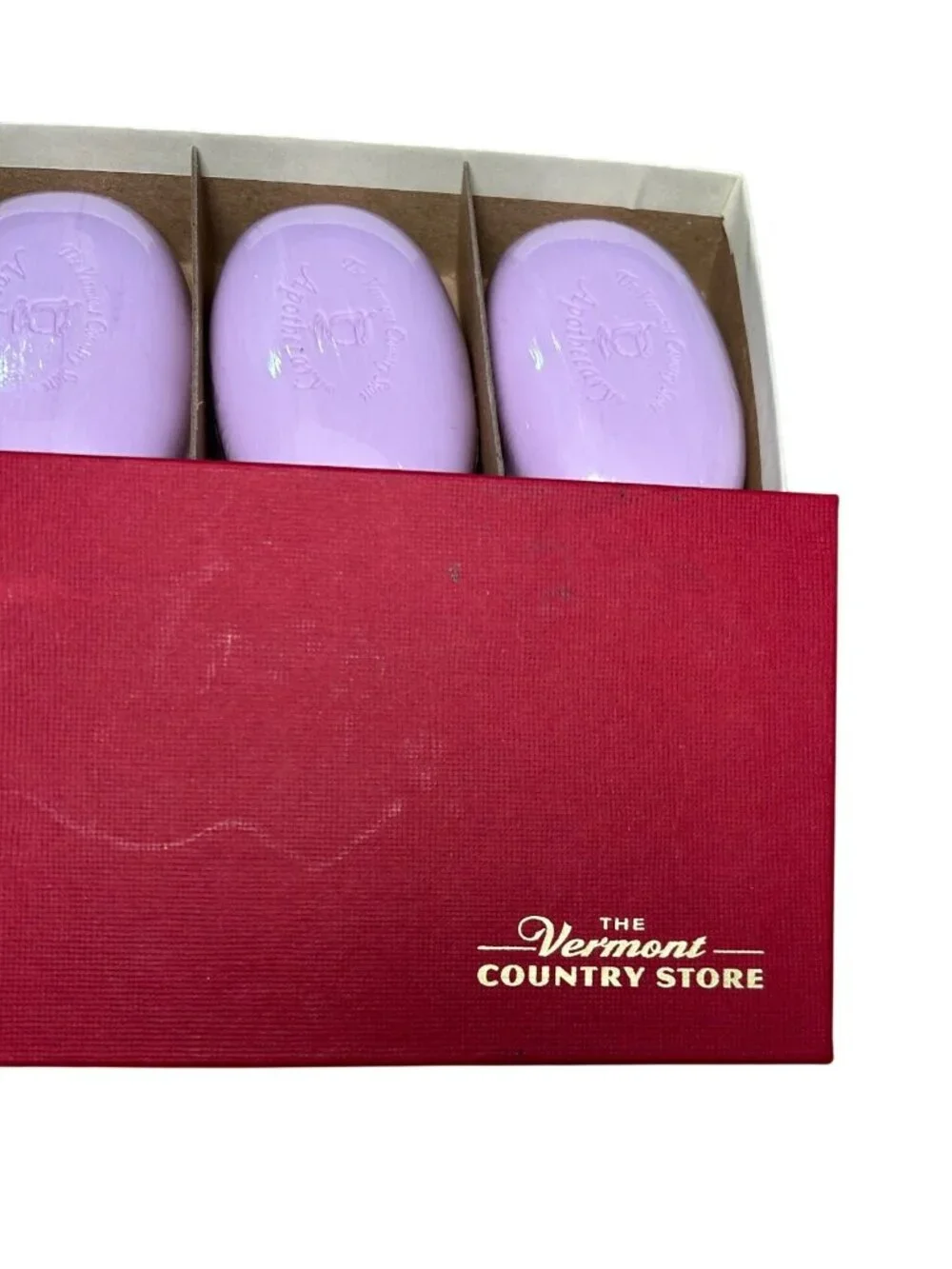 NEW The Vermont Country Store English Lavender Moisturizing Soap Set Of 3 Bars